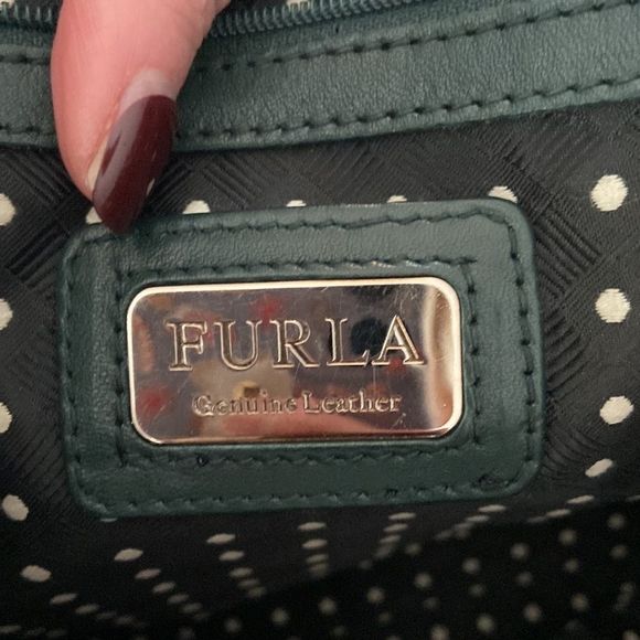 Furla dark green satchel - Picture 10 of 12